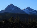 Morning glow on the Sisters at dawn Royalty Free Stock Photo